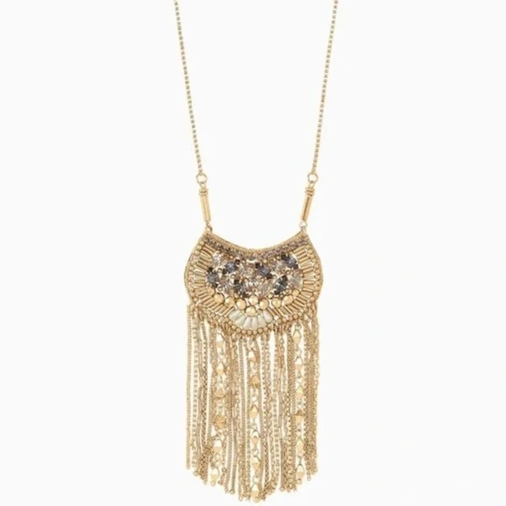 Elegant Gold Fringe Necklace